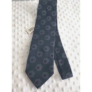 Ermenegildo Zegna Tie 100% Silk Italy Blue Atomic Honeycomb Necktie Original Tag